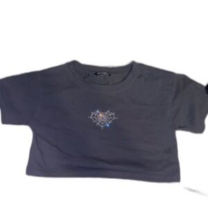 Bedazzled Spider Mini Crop Top